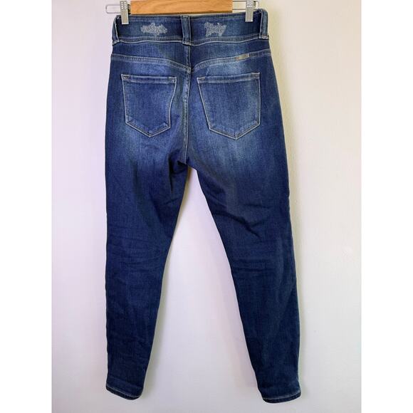 Kancan High Rise Skinny Jeans 5/26 Double Button Medium Wash Stretch - Picture 3 of 5